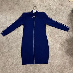 Dark royal blue with silver arrow Women's Vintage dress